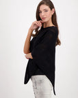 Monari Pullover Poncho Lurex M408075 - Black