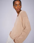 Mos Mosh Bine Long Sleeved V Neck Knit - Sesame