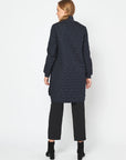 Ilse Jacobsen Knee Length Quilt Coat Art 06 - Dark Indigo