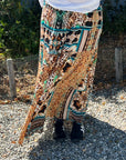 INOA Silk Long Tiered Maxi Skirt - Samsara