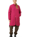 Ilse Jacobsen Knee Length Quilt Coat Art 06 - Sangria