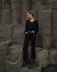 Mos Mosh Thora V-Neck Knit - Black
