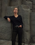Mos Mosh Thora V-Neck Knit - Black
