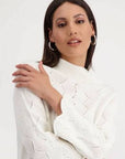 Monari Jumper Off White Cable Stitch Jersey
