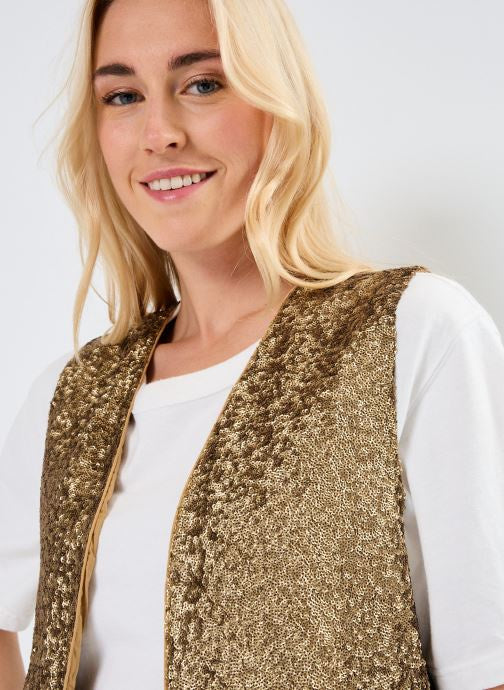Leon &amp; Harper VIM Gillet Vest - Gold Sequins