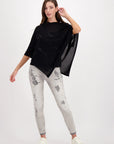 Monari Pullover Poncho Lurex M408075 - Black