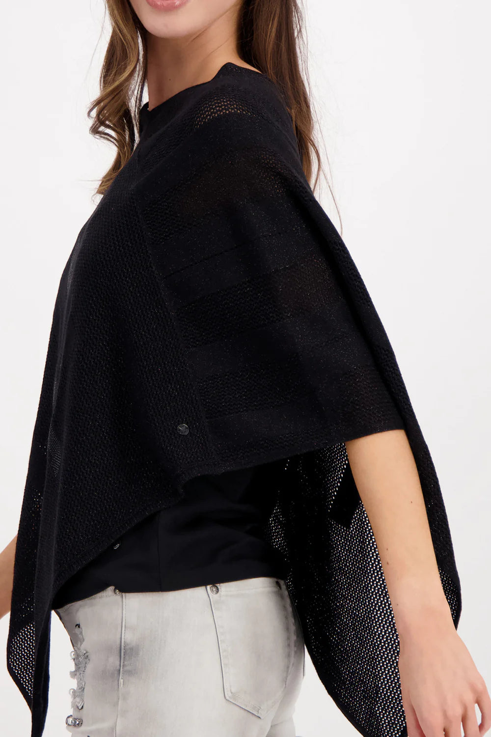 Monari Pullover Poncho Lurex M408075 - Black