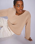 Mos Mosh Bine Long Sleeved V Neck Knit - Sesame
