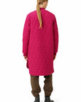 Ilse Jacobsen Knee Length Quilt Coat Art 06 - Sangria