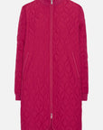 Ilse Jacobsen Knee Length Quilt Coat Art 06 - Sangria