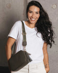 Black Caviar Indie Cross Body Bag - Dark Olive
