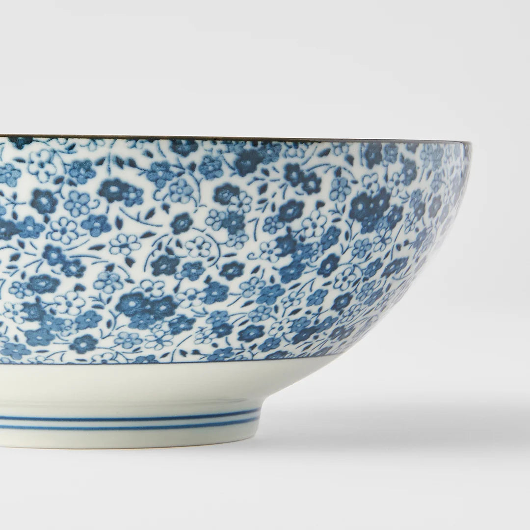 Blue Daisy design - Large U Shaped bowl