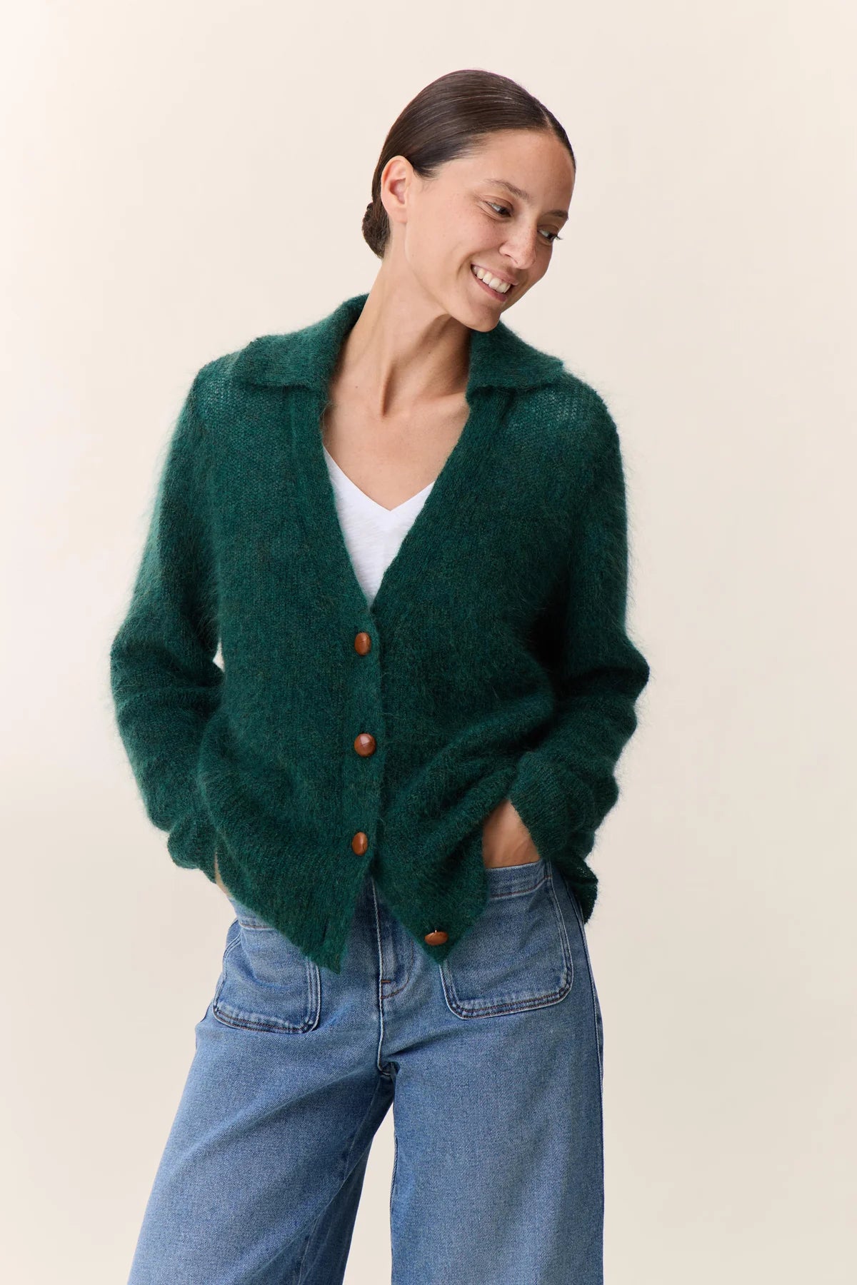 Leon &amp; Harper Marloup Core Green Cardigan