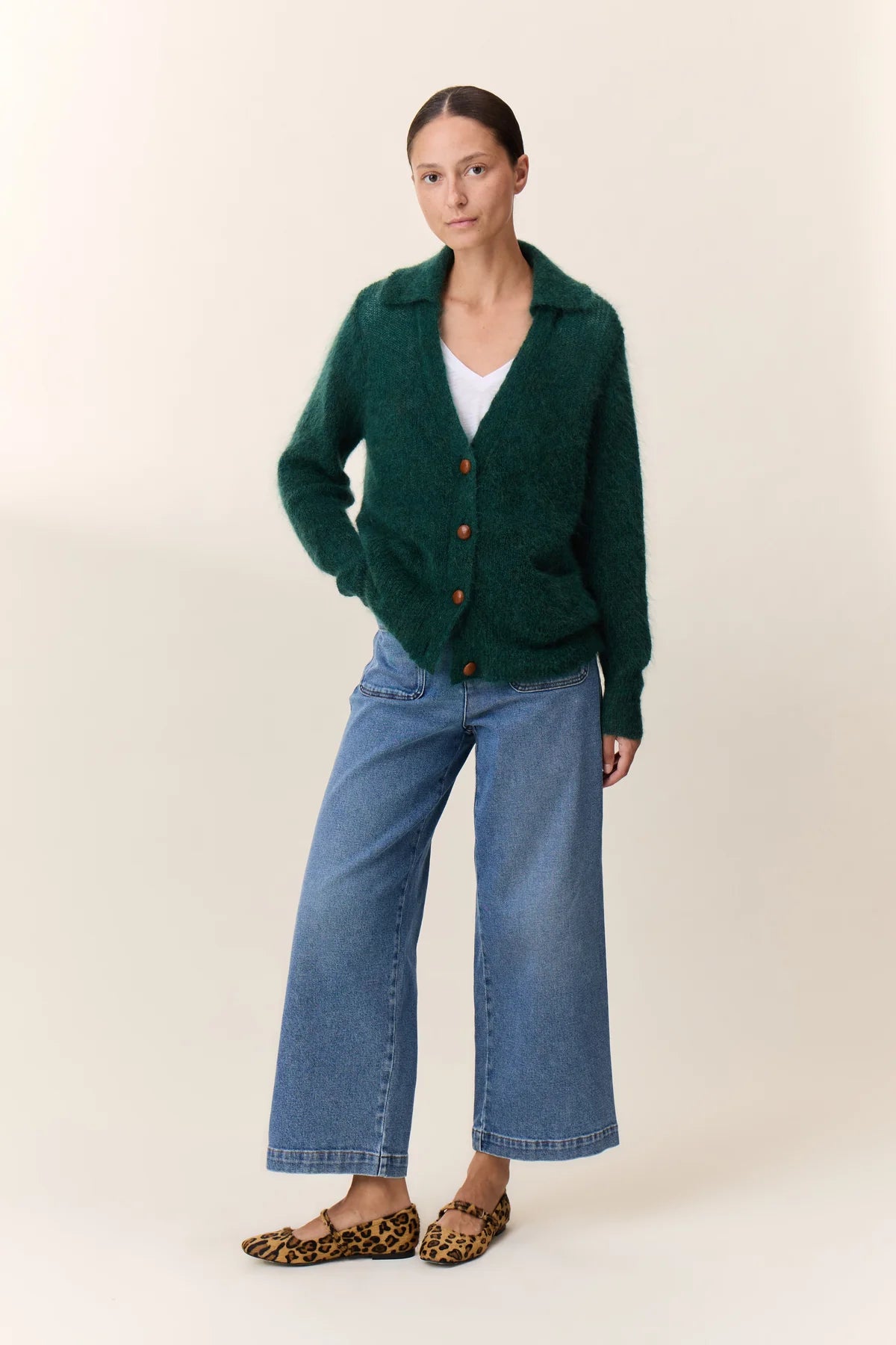 Leon &amp; Harper Marloup Core Green Cardigan