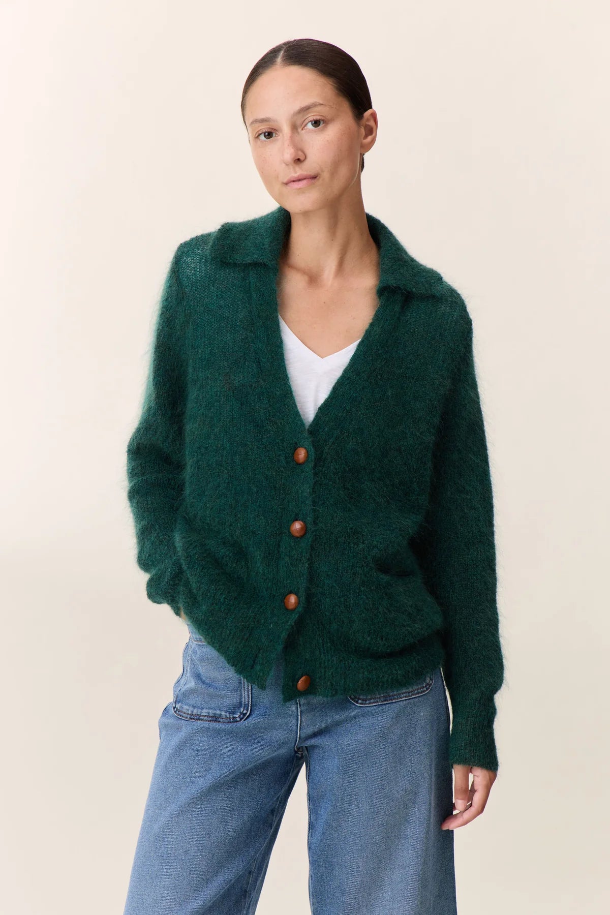 Leon &amp; Harper Marloup Core Green Cardigan