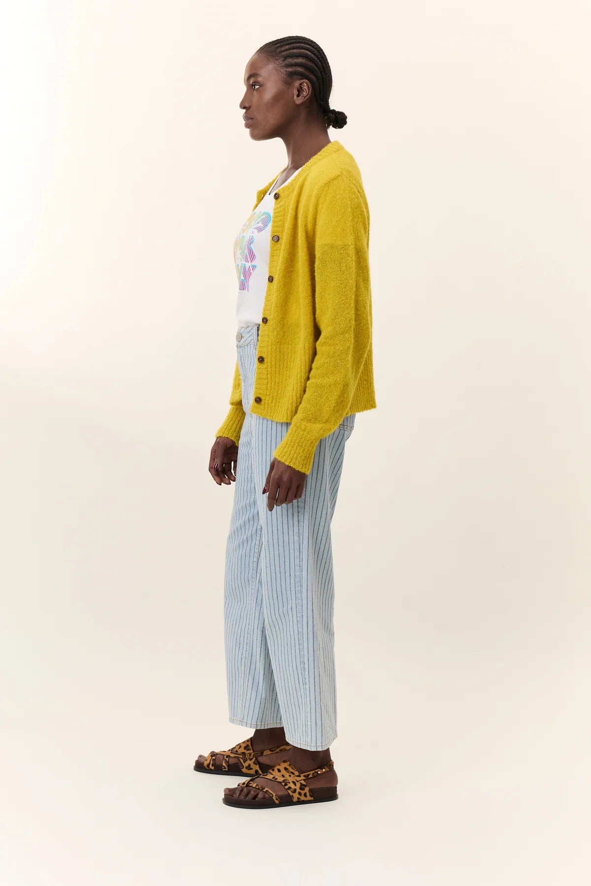Leon &amp; Harper Martha Plain Yellow Cardigan