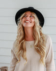 Free Spirit Panama Hat - Black/Tan Band