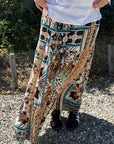INOA Silk Long Tiered Maxi Skirt - Samsara
