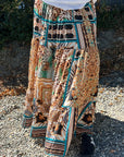 INOA Silk Long Tiered Maxi Skirt - Samsara