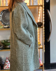 Mos Mosh Adelaide Herringbone Wool Coat - Green