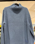 Monari Knit Jersey - BLUE Funnel Neck 807886