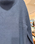 Monari Knit Jersey - BLUE Funnel Neck 807886
