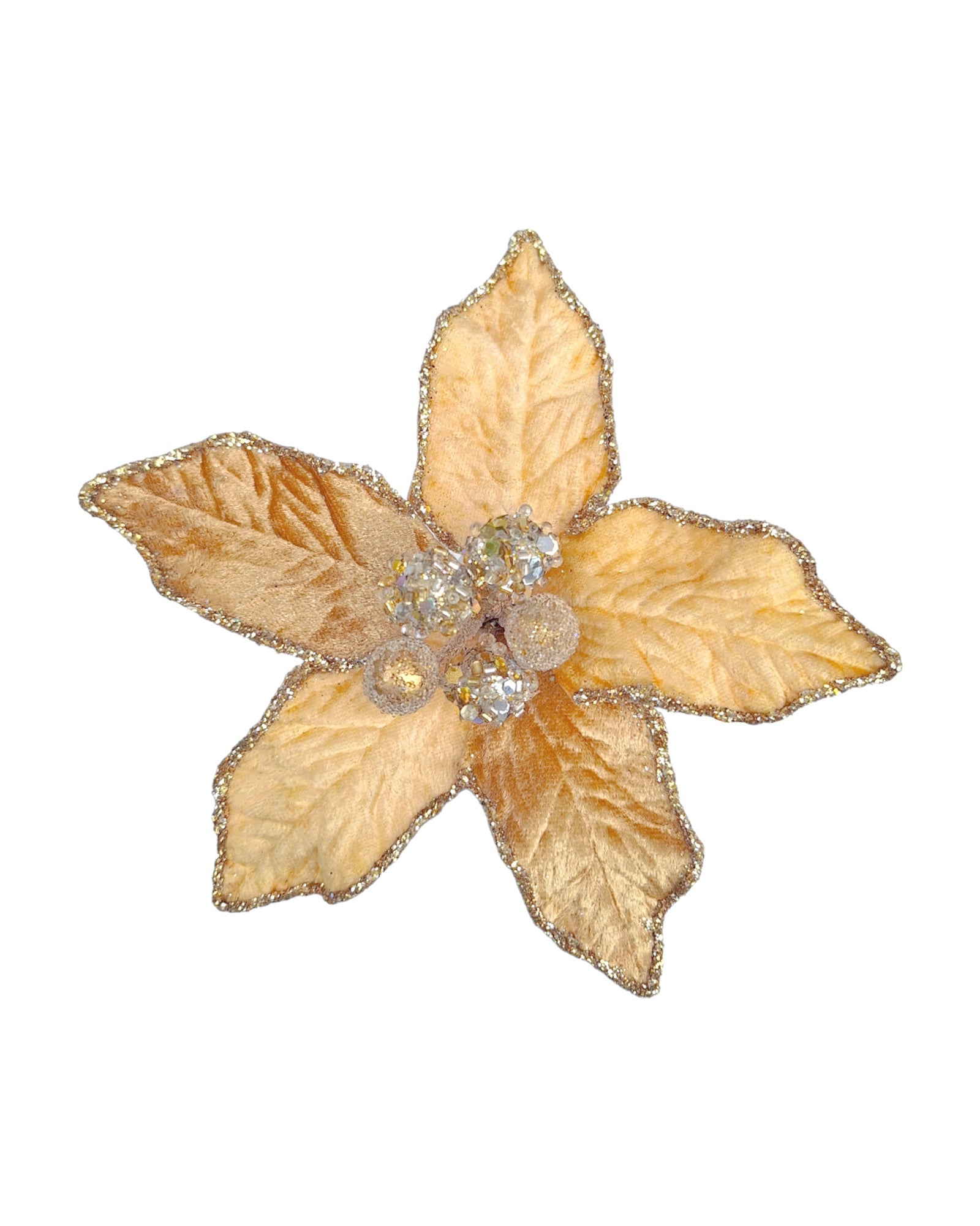 Alison's Acquisitions Christmas Jewelled Poinsettia - Gold - Small