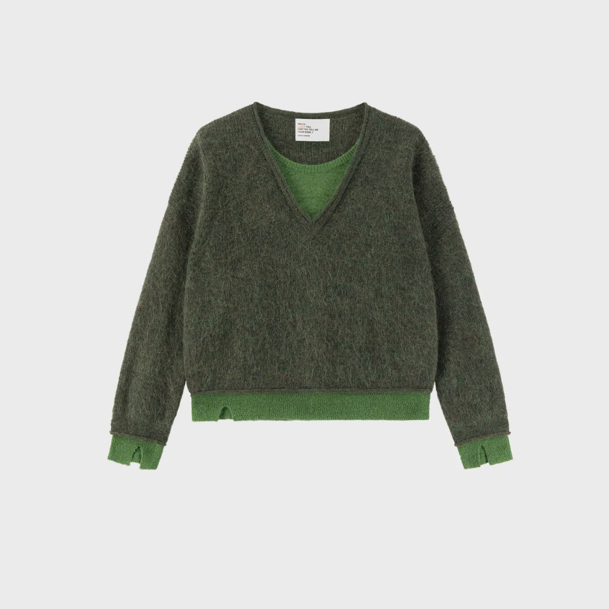Leon &amp; Harper V Neck Millipe Dual Jersey - Green