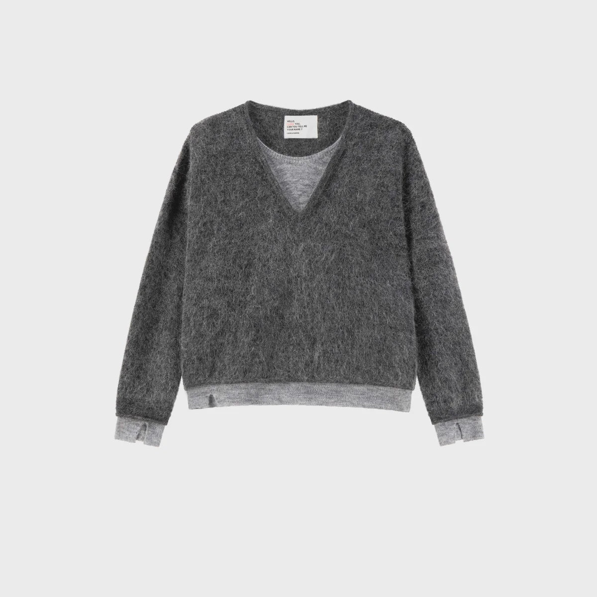 Leon &amp; Harper V Neck Millipe Dual Jersey - Grey