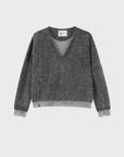 Leon & Harper V Neck Millipe Dual Jersey - Grey