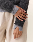 Leon & Harper V Neck Millipe Dual Jersey - Grey