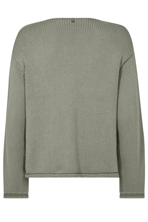 Mos Mosh Bine Long Sleeved V Neck Knit - Shadow