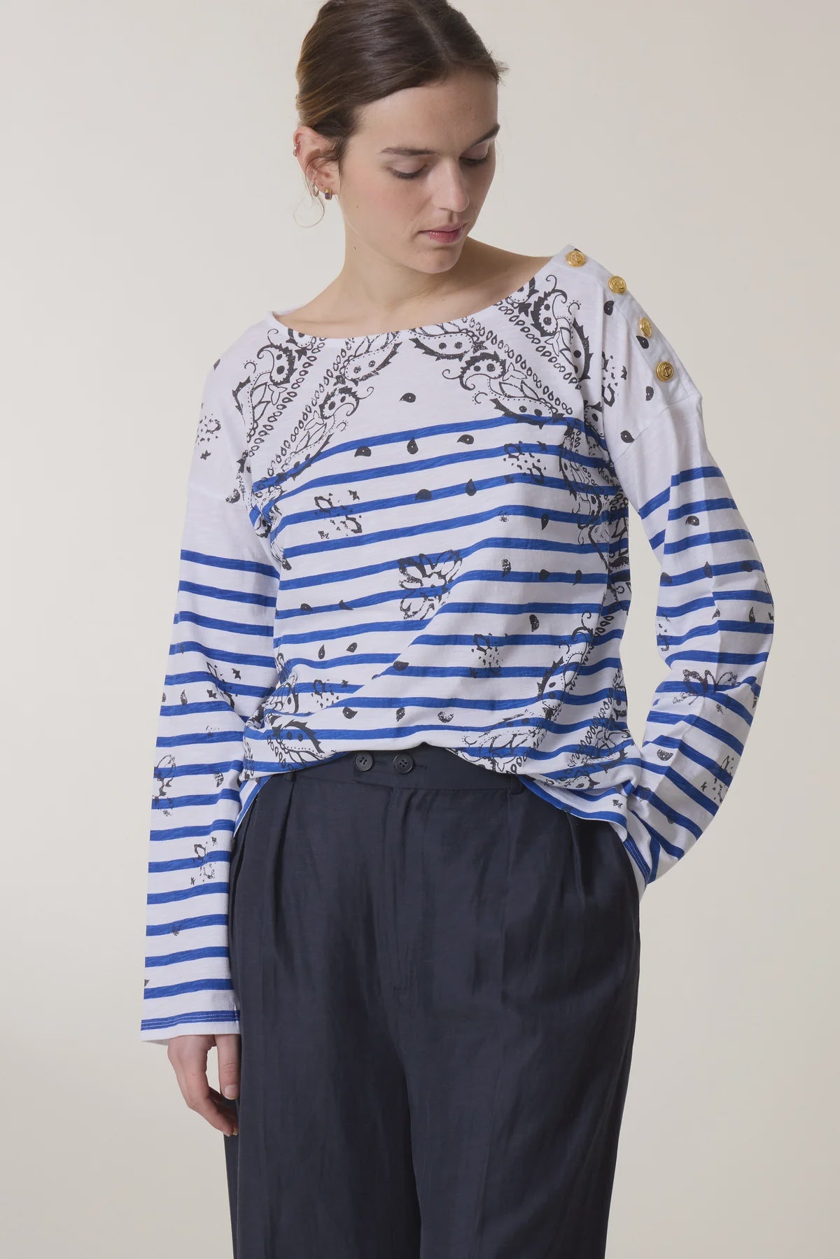Leon &amp; HarperThilla Paisley T-shirt - Blue