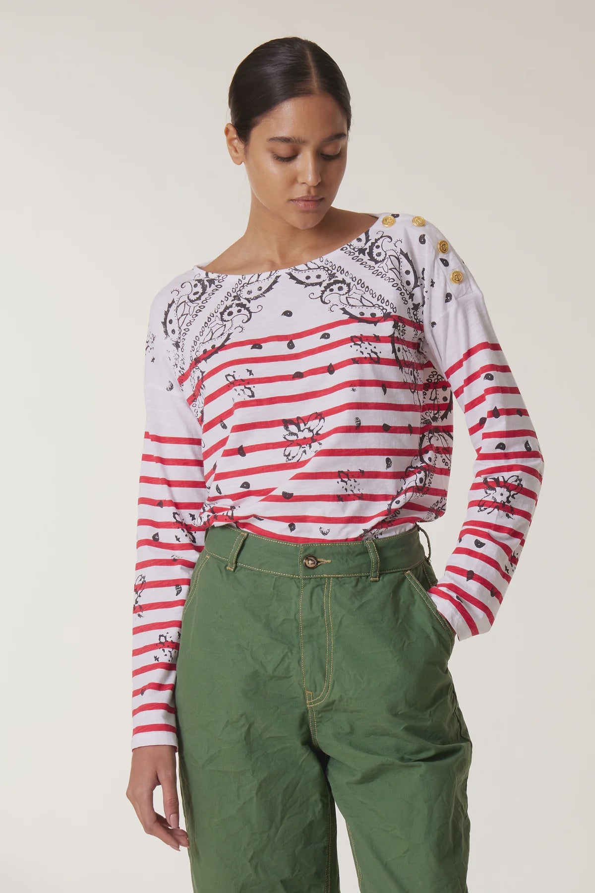 Leon &amp; HarperThilla Paisley T-shirt - Red