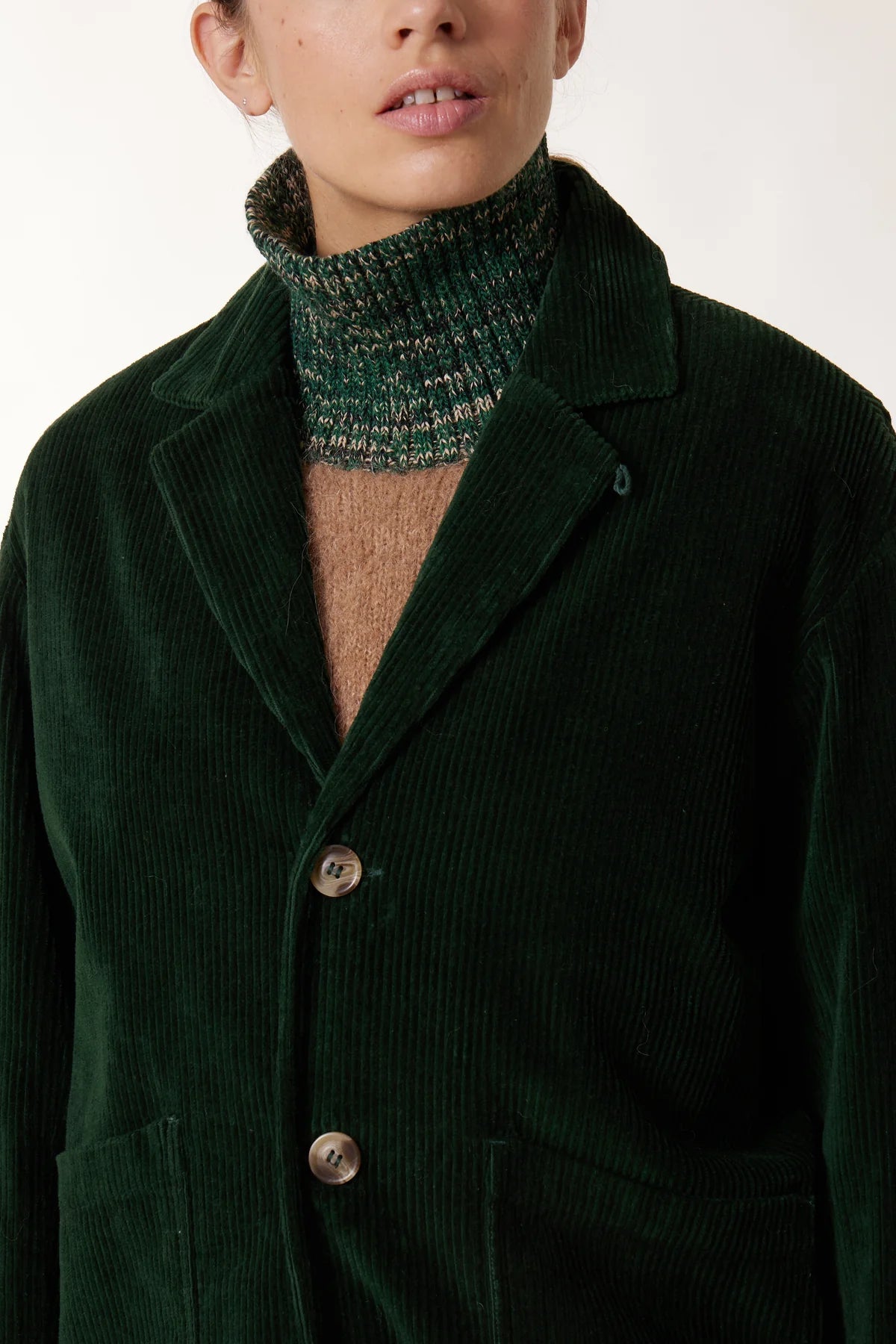 Leon &amp; Harper Viviane Jacket - Green Corduroy
