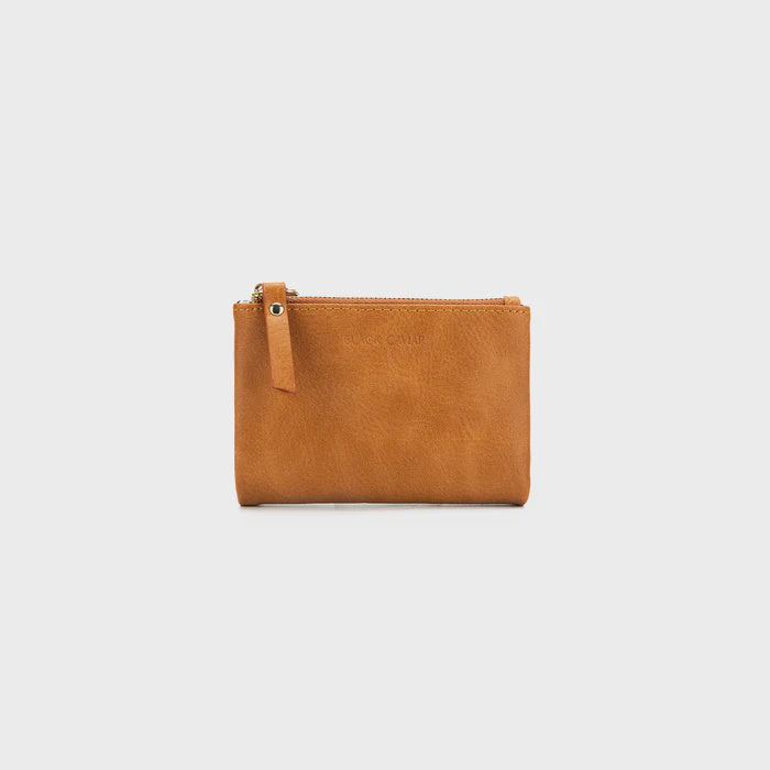 “Black Caviar Avril Mini Wallet - Tan