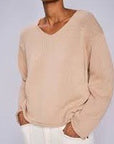 Mos Mosh Bine Long Sleeved V Neck Knit - Sesame