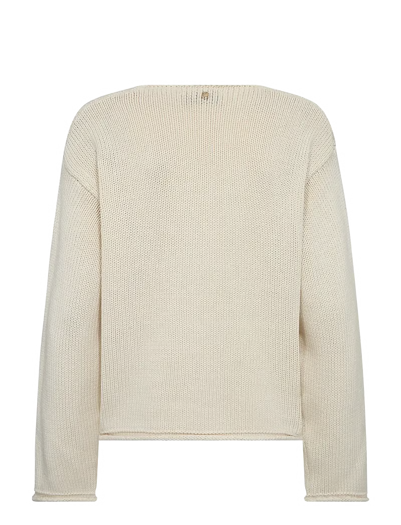 Mos Mosh Bine Long Sleeved V Neck Knit - Ecru