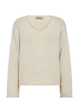 Mos Mosh Bine Long Sleeved V Neck Knit - Ecru