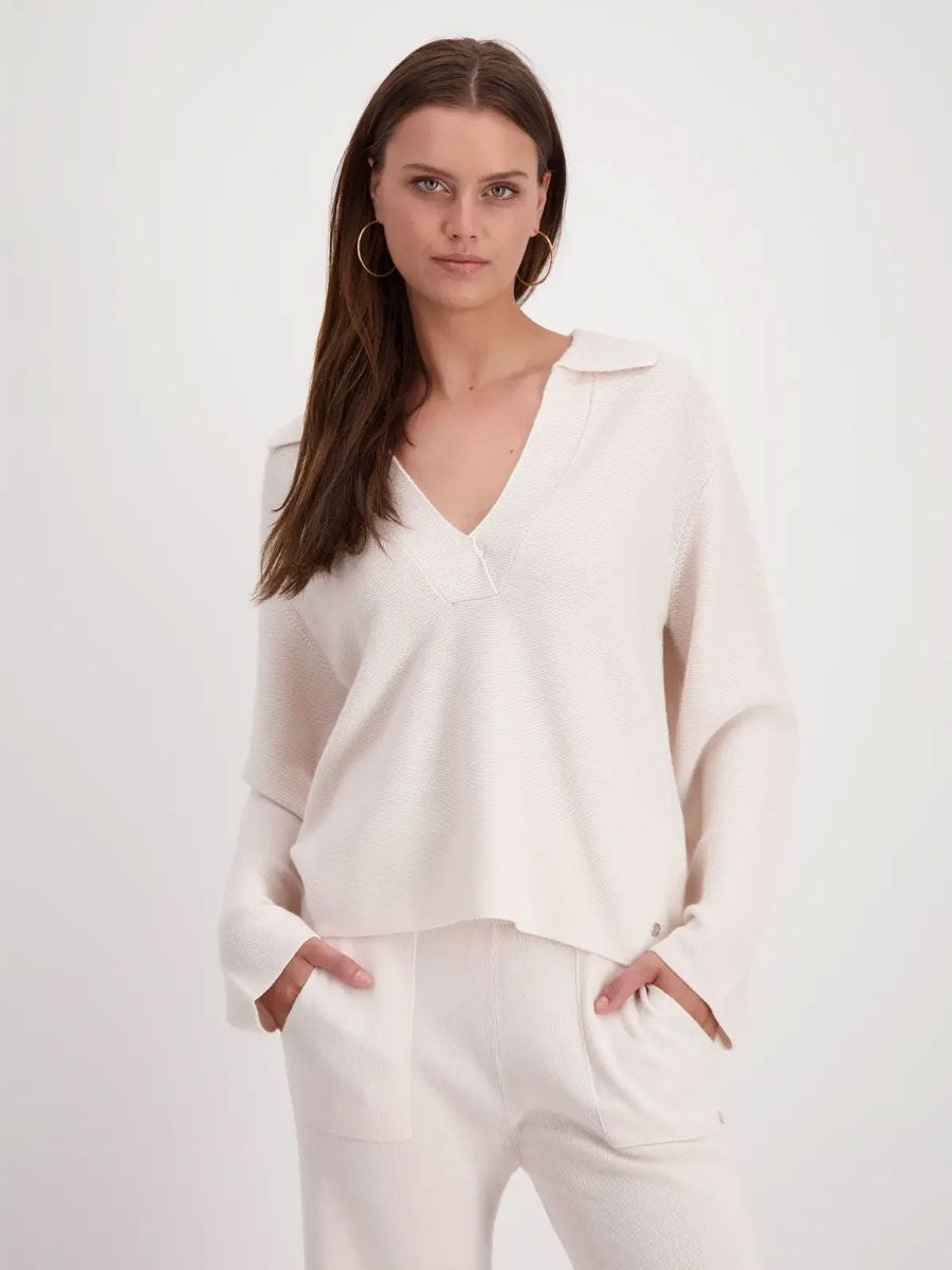Monari Shirt Collar Jersey - Sandshell Colour 807954