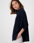 Monari Poncho Jersey - Indigo Blue Cotton
