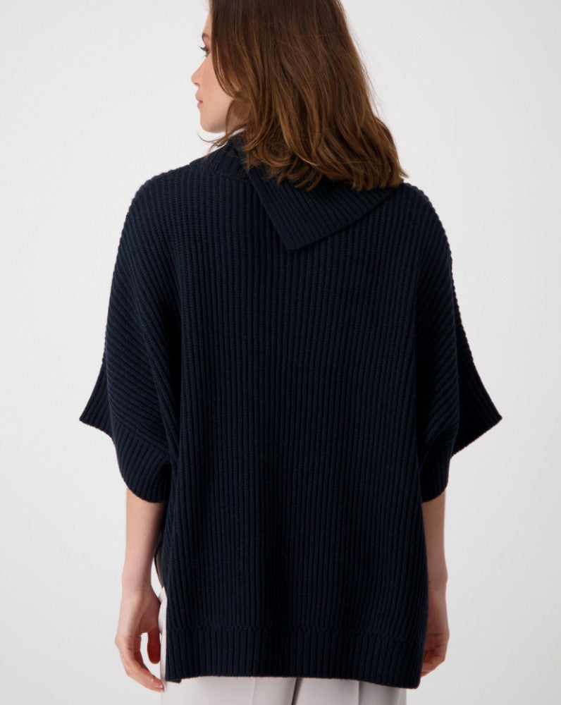 Monari Poncho Jersey - Indigo Blue Cotton