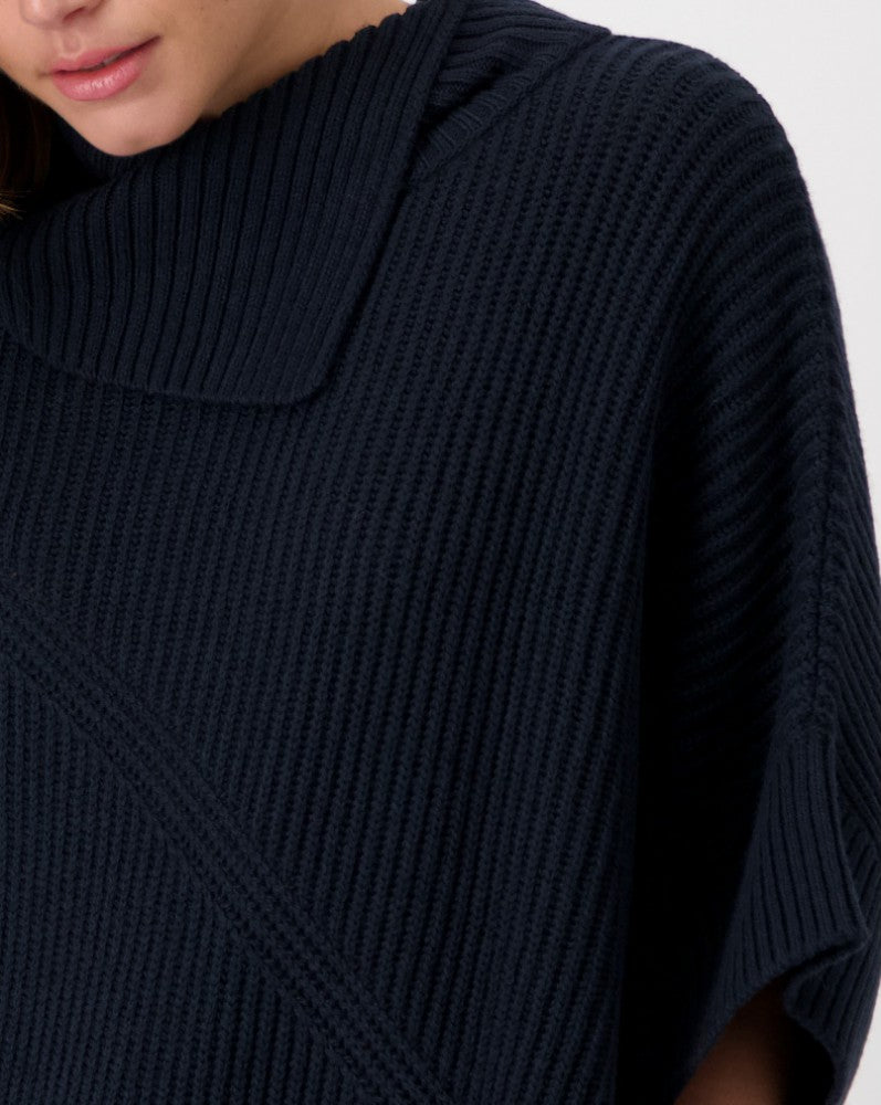 Monari Poncho Jersey - Indigo Blue Cotton