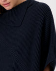 Monari Poncho Jersey - Indigo Blue Cotton