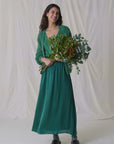 Leon & Harper Juliette Plain Skirt - Emerald