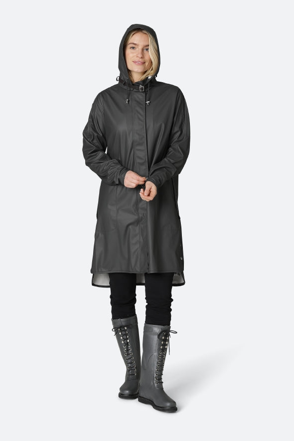 Ilse Jacobsen Rain 71 Light Detachable Hood Coat - Black